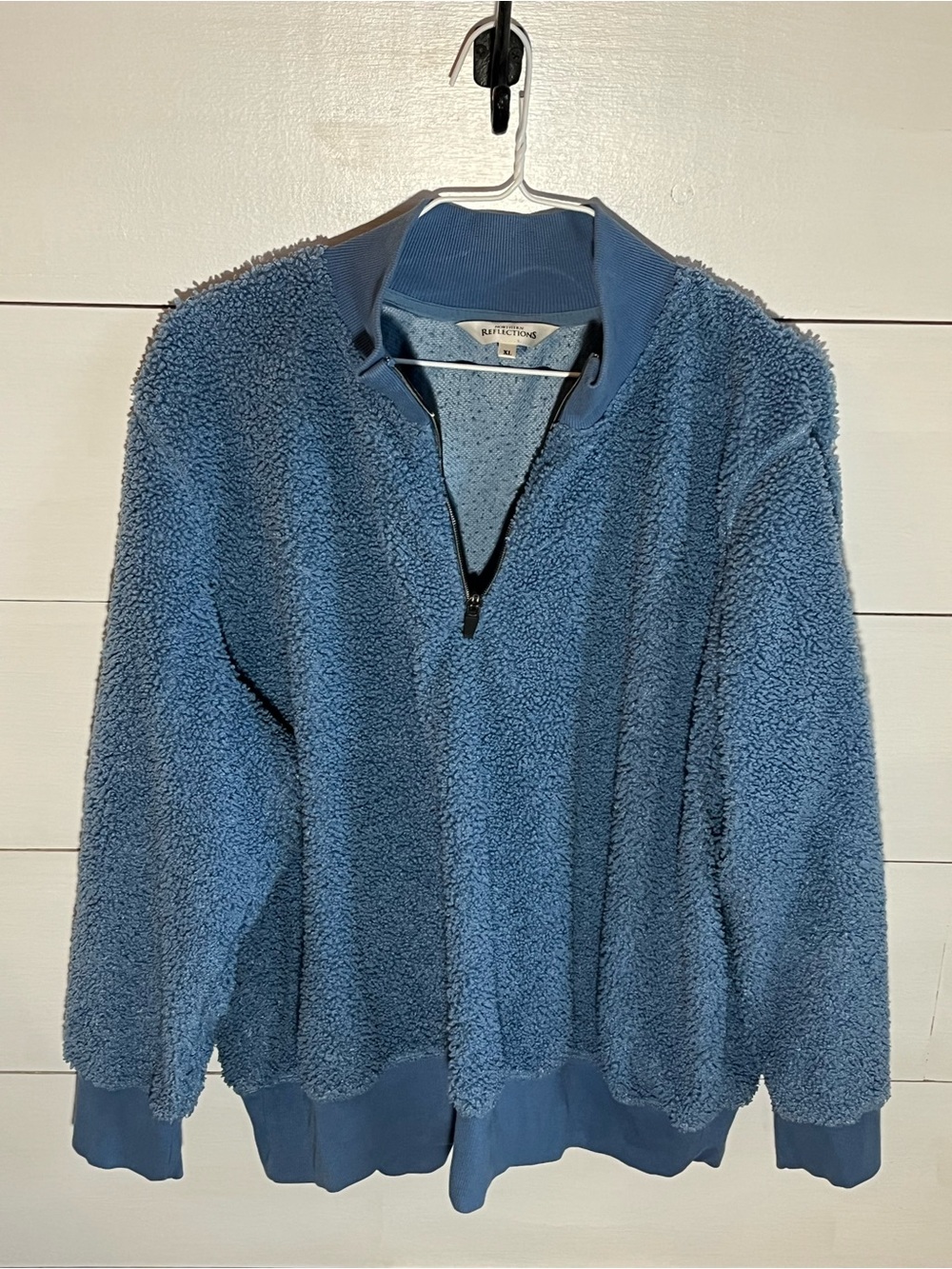 Northern Reflections Blue Sherpa 1/4 Zip Pullover Sweater